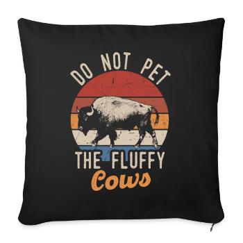 Ne caressez pas les vaches moelleuses - Housse de coussin décorative 45 x 45 cm - noir - Devant