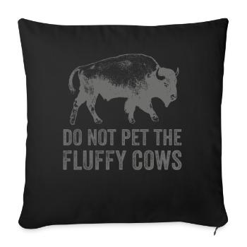 Ne caressez pas les vaches moelleuses - Housse de coussin décorative 45 x 45 cm - noir - Devant