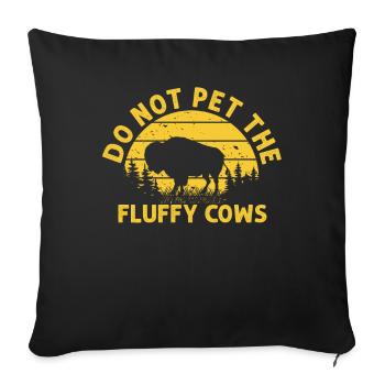 Ne caressez pas les vaches moelleuses - Housse de coussin décorative 45 x 45 cm - noir - Devant