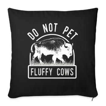 Ne caressez pas les vaches moelleuses - Housse de coussin décorative 45 x 45 cm - noir - Devant