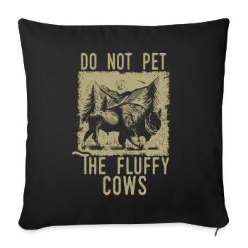 Ne caressez pas les vaches moelleuses - Housse de coussin décorative 45 x 45 cm - noir - Devant