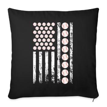 American Sports Baseball Flag Athletic Ball Game - Housse de coussin décorative 45 x 45 cm - noir - Devant