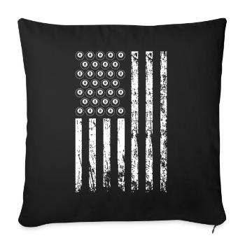 American Sports Billiards Flag Athletic - Housse de coussin décorative 45 x 45 cm - noir - Devant