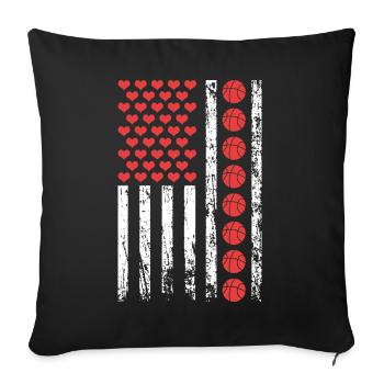 American Sports Basketball Flag Athletic - Housse de coussin décorative 45 x 45 cm - noir - Devant