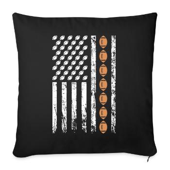 Sports américains Rugby Flag Football Athletic - Housse de coussin décorative 45 x 45 cm - noir - Devant