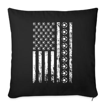 American Sports Soccer Flag Football Athletic - Housse de coussin décorative 45 x 45 cm - noir - Devant