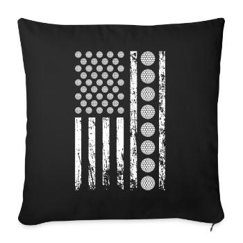 American Sports Golf Ball Flag Athletic - Housse de coussin décorative 45 x 45 cm - noir - Devant