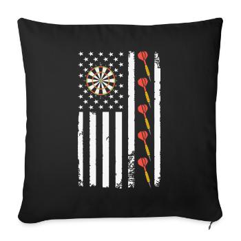 American Sports Darts Flag Athletic Throwing Game - Housse de coussin décorative 45 x 45 cm - noir - Devant