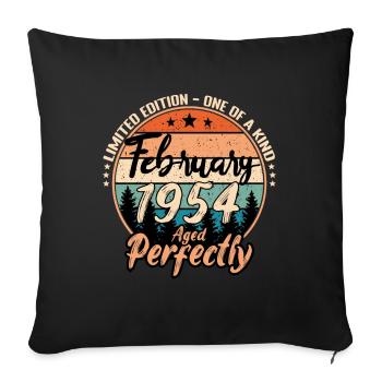 Février 1954 anniversaire 1954 légendes Février - Housse de coussin décorative 45 x 45 cm - noir - Devant