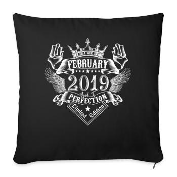 February 2019 | February 2019 anniversary 2019 - Sofa pillowcase 17,3'' x 17,3'' (45 x 45 cm) - black - Front