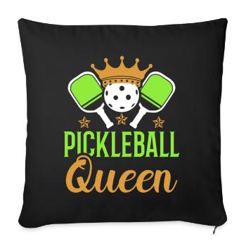 Pickleball Queen Paddle Sports Game Player - Sofa pillowcase 17,3'' x 17,3'' (45 x 45 cm) - black - Front