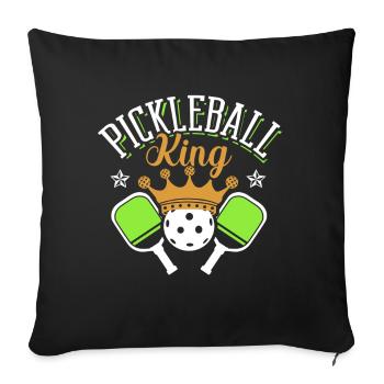 Pickleball King Paddle Sports Game Player - Housse de coussin décorative 45 x 45 cm - noir - Devant