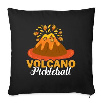 Jeu de sports de pagaie de lave de pickleball volcanique - Housse de coussin décorative 45 x 45 cm - noir - Devant