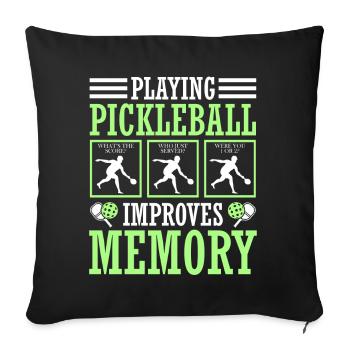 Pickleball play improves memory - Sofa pillowcase 17,3'' x 17,3'' (45 x 45 cm) - black - Front