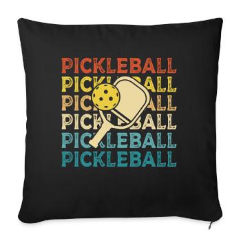 Pickleball Paddle Sports Ball Game Player - Sofa pillowcase 17,3'' x 17,3'' (45 x 45 cm) - black - Front