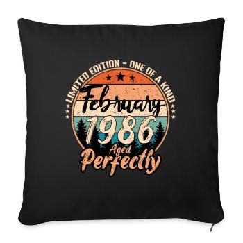 February 1986 anniversary 1986 legends February - Sofa pillowcase 17,3'' x 17,3'' (45 x 45 cm) - black - Front