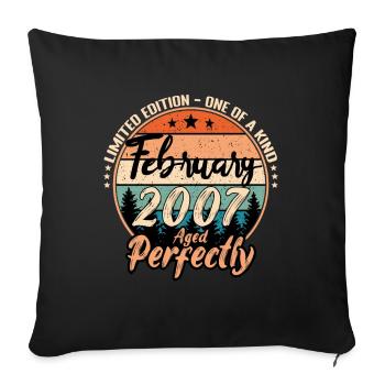 February 2007 anniversary 2007 legends February - Sofa pillowcase 17,3'' x 17,3'' (45 x 45 cm) - black - Front