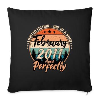Février 2011 anniversaire 2011 légendes Février - Housse de coussin décorative 45 x 45 cm - noir - Devant