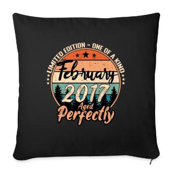 Février 2017 anniversaire 2017 légendes Février - Housse de coussin décorative 45 x 45 cm - noir - Devant