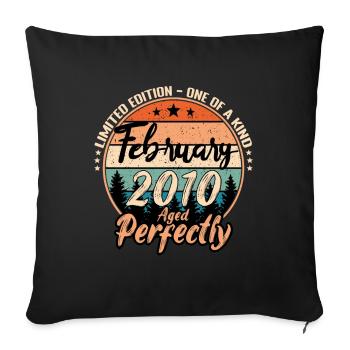 Février 2010 anniversaire 2010 légendes Février - Housse de coussin décorative 45 x 45 cm - noir - Devant