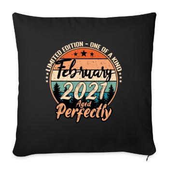 February 2021 anniversary 2021 legends February - Sofa pillowcase 17,3'' x 17,3'' (45 x 45 cm) - black - Front