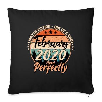 Février 2020 anniversaire 2020 légendes Février - Housse de coussin décorative 45 x 45 cm - noir - Devant