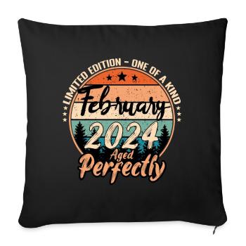 February 2024 anniversary 2024 legends February - Sofa pillowcase 17,3'' x 17,3'' (45 x 45 cm) - black - Front