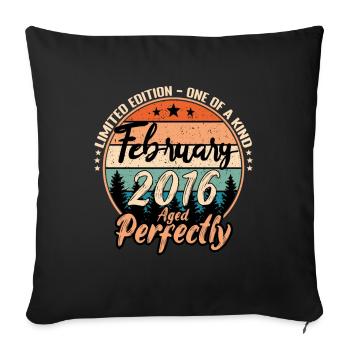 Februar 2016 Jubiläum 2016 Legenden Februar - Sofakissenbezug 45 x 45 cm - Schwarz - Vorne