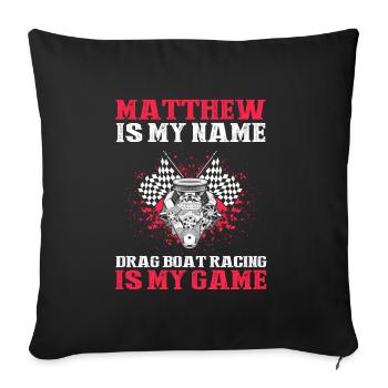 Conception de bateaux de course pour les courses de dragsters - Housse de coussin décorative 45 x 45 cm - noir - Devant
