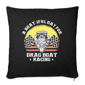 Speedboat Racing Design for Racing Boaters - Sofa pillowcase 17,3'' x 17,3'' (45 x 45 cm) - black - Front
