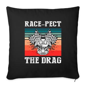 Conception de bateaux de course pour les courses de dragsters - Housse de coussin décorative 45 x 45 cm - noir - Devant