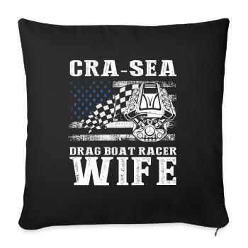 Speedboat Racing Design for Racing Boaters - Sofa pillowcase 17,3'' x 17,3'' (45 x 45 cm) - black - Front