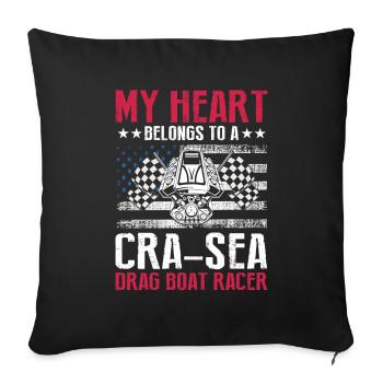 Speedboat Racing Design for Racing Boaters - Sofa pillowcase 17,3'' x 17,3'' (45 x 45 cm) - black - Front