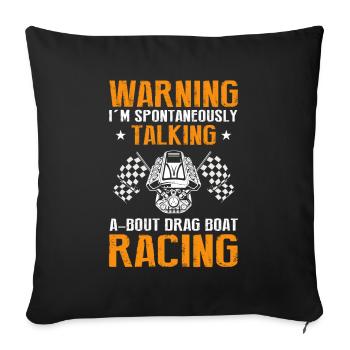 Conception de bateaux de course pour les courses de dragsters - Housse de coussin décorative 45 x 45 cm - noir - Devant