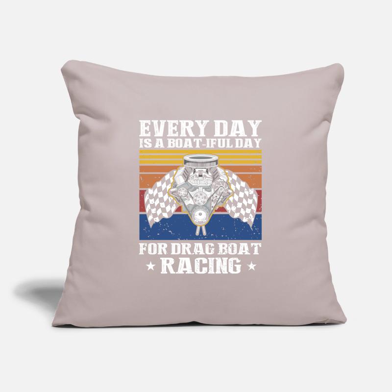 Conception de bateaux de course pour les courses de dragsters Housse de coussin décorative 45 x 45 cm
