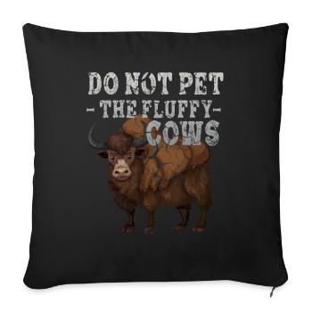 Ne caressez pas les vaches moelleuses - Housse de coussin décorative 45 x 45 cm - noir - Devant