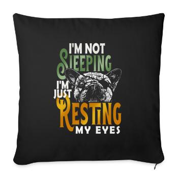 Je ne dors pas, je repose juste mes yeux - Housse de coussin décorative 45 x 45 cm - noir - Devant