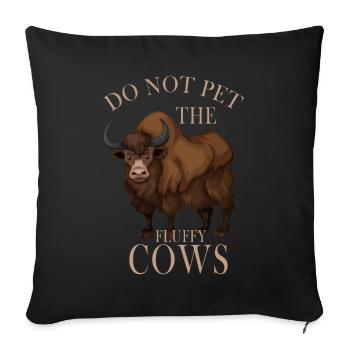 Ne caressez pas les vaches moelleuses - Housse de coussin décorative 45 x 45 cm - noir - Devant