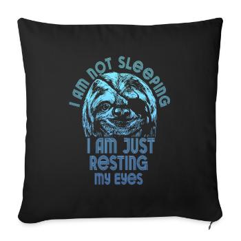Je ne dors pas, je repose juste mes yeux - Housse de coussin décorative 45 x 45 cm - noir - Devant