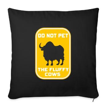 Ne caressez pas les vaches moelleuses - Housse de coussin décorative 45 x 45 cm - noir - Devant