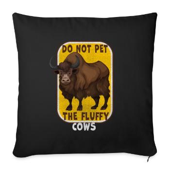 Ne caressez pas les vaches moelleuses - Housse de coussin décorative 45 x 45 cm - noir - Devant