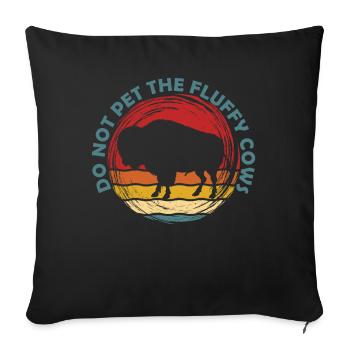 Ne caressez pas les vaches moelleuses - Housse de coussin décorative 45 x 45 cm - noir - Devant