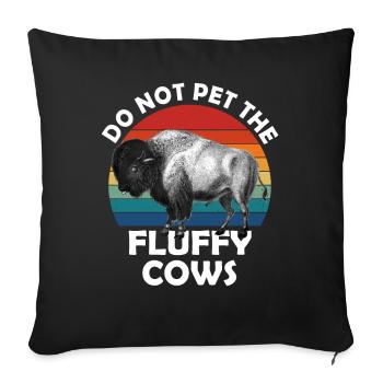 Ne caressez pas les vaches moelleuses - Housse de coussin décorative 45 x 45 cm - noir - Devant