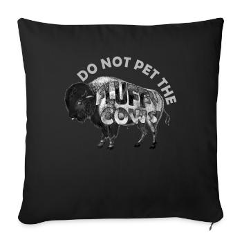Ne caressez pas les vaches moelleuses - Housse de coussin décorative 45 x 45 cm - noir - Devant