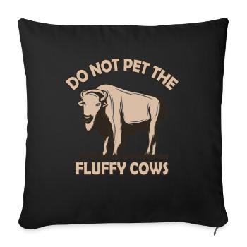 Ne caressez pas les vaches moelleuses - Housse de coussin décorative 45 x 45 cm - noir - Devant