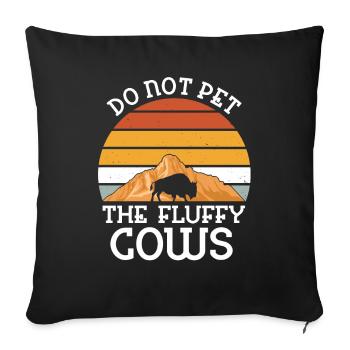 Ne caressez pas les vaches moelleuses - Housse de coussin décorative 45 x 45 cm - noir - Devant