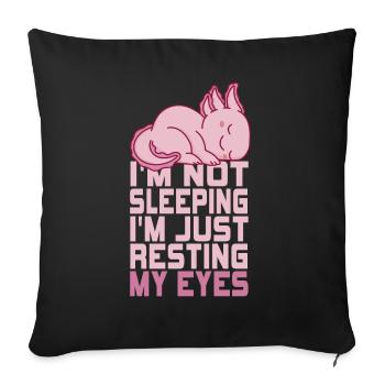 Je ne dors pas, je repose juste mes yeux - Housse de coussin décorative 45 x 45 cm - noir - Devant