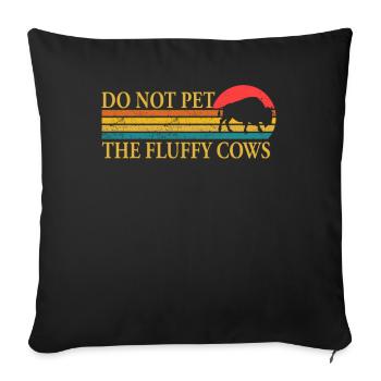 Ne caressez pas les vaches moelleuses - Housse de coussin décorative 45 x 45 cm - noir - Devant