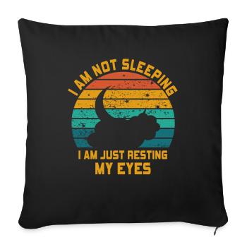 I'm Not Sleeping I'm Just Resting My Eyes - Sofa pillowcase 17,3'' x 17,3'' (45 x 45 cm) - black - Front