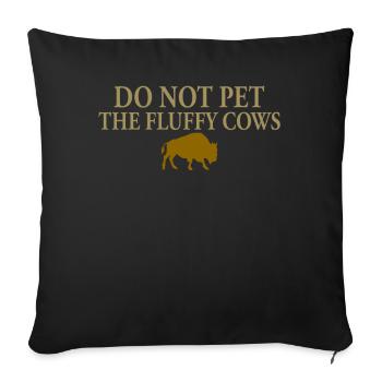 Ne caressez pas les vaches moelleuses - Housse de coussin décorative 45 x 45 cm - noir - Devant